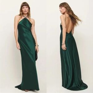 Reformation Zinna Dress - Forest Green